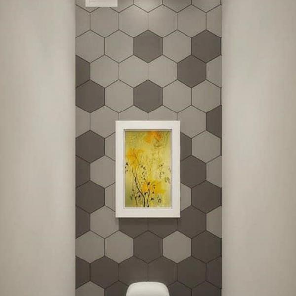 2D Tile Style 2DT HEX MIXED CHARCOAL SMOKE