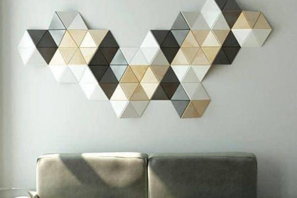 3D Wall Style 3DT CUSTOM DESIGN MIXED GOLD SILVER WHITE GRAYS